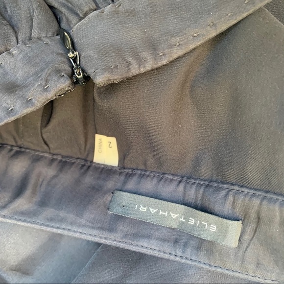 Elie Tahari Black Silk Eyelet Lace Hem Skirt Size 2 Elegant A-Line - Picture 8 of 11